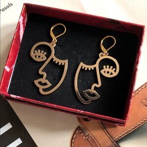 Abstract Face Earrings Hand Made by Me